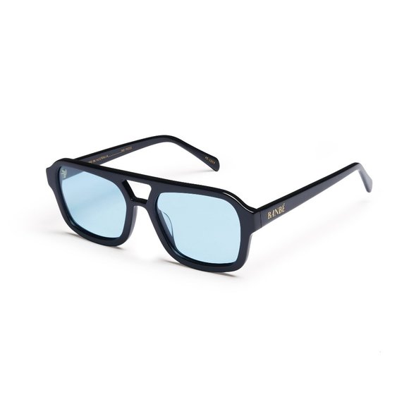NWT & Case - The Moss Sunglasses - Black-Blue